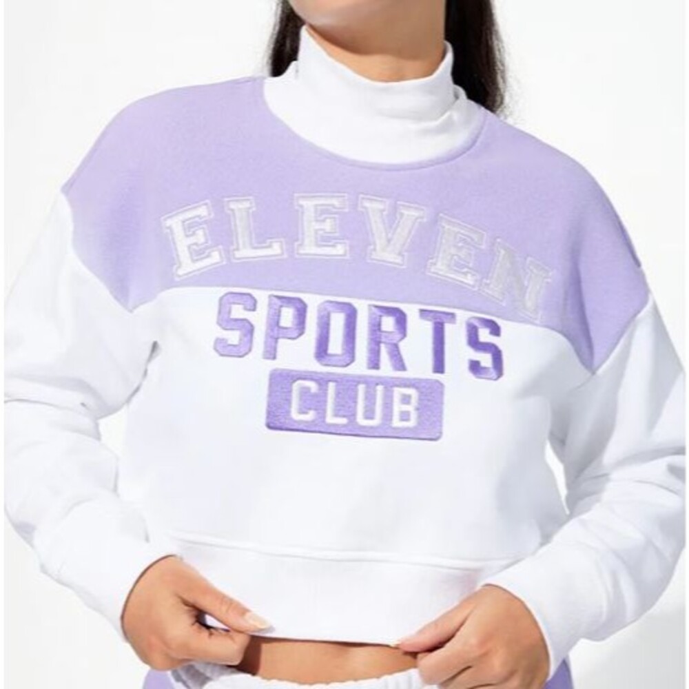 Eleven Venus Williams Collegiate Sweatshirt Womens Small Tennis Top White Purple